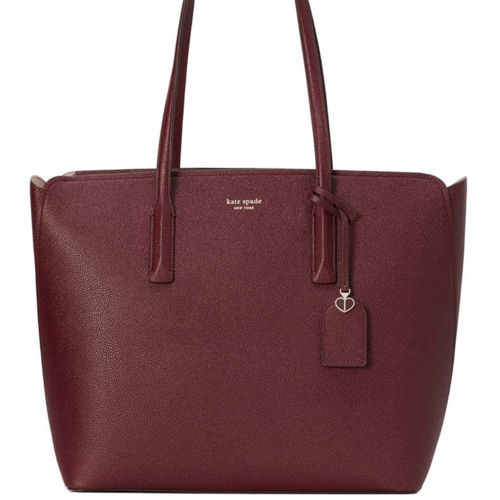 Margaux Large Leather Tote in Cherrywood - NEW